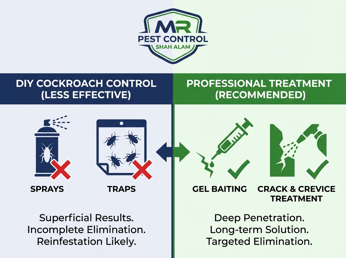 DIY vs Professional Cockroach Treatment Comparison