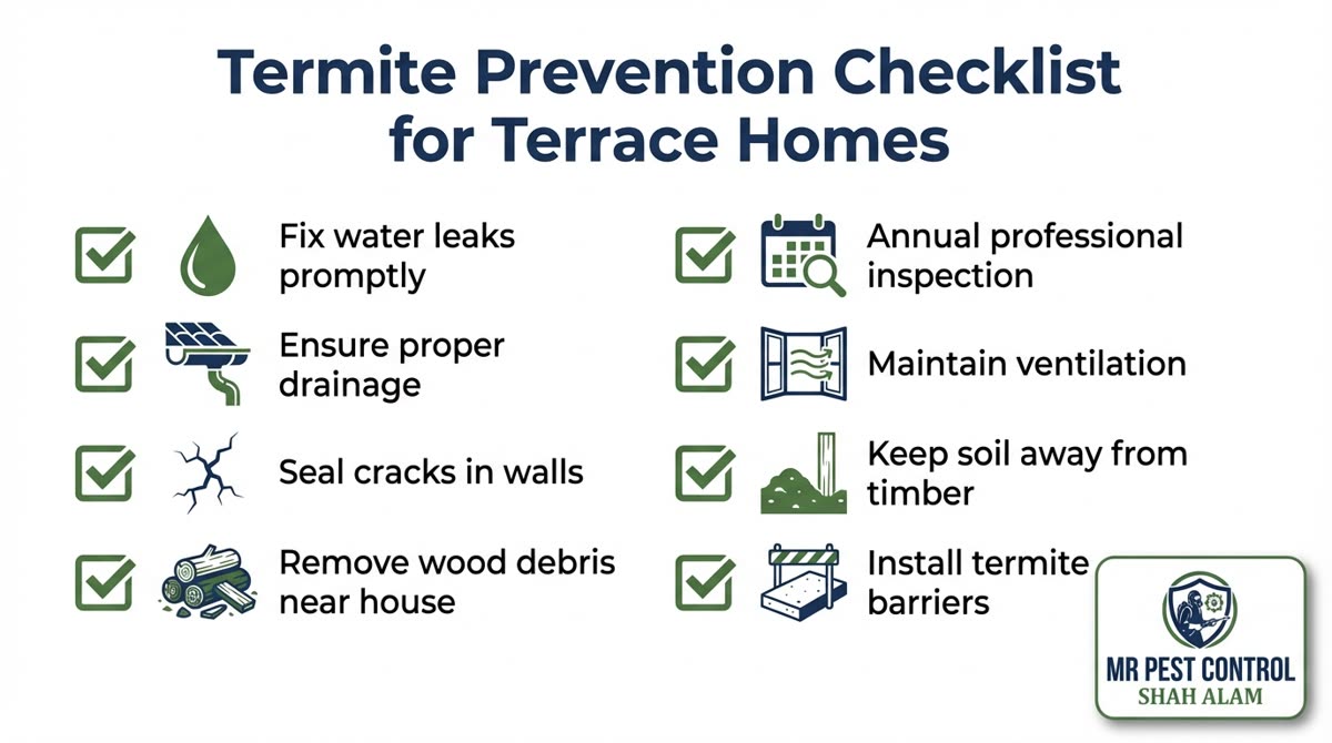 Termite Prevention Checklist for Terrace Homes