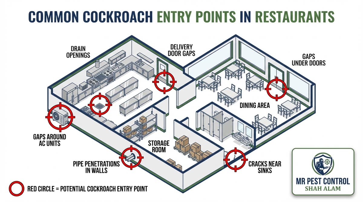 Common Cockroach Entry Points in Restaurants