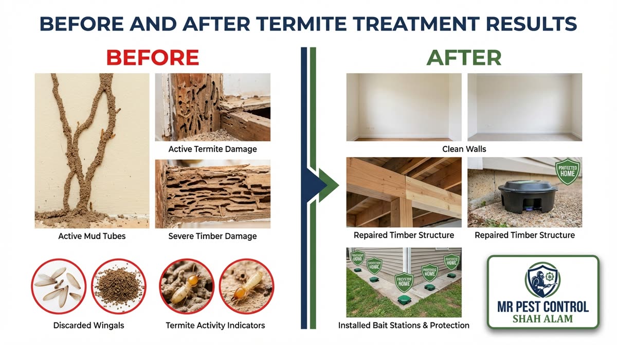 Before and After Termite Treatment Results